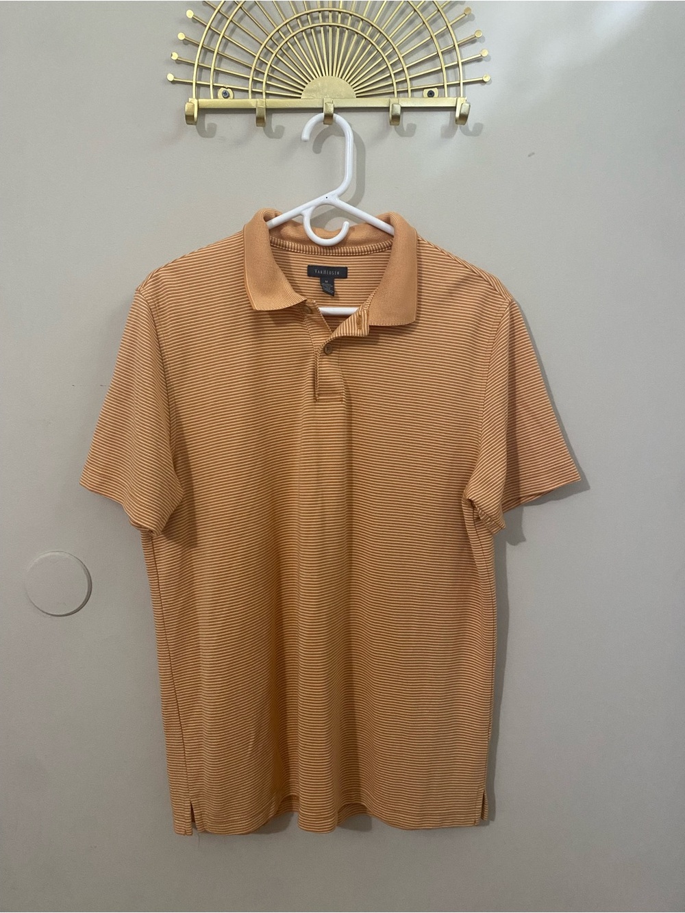 Van Heusen Men's Short Sleeve Polo — Peach
